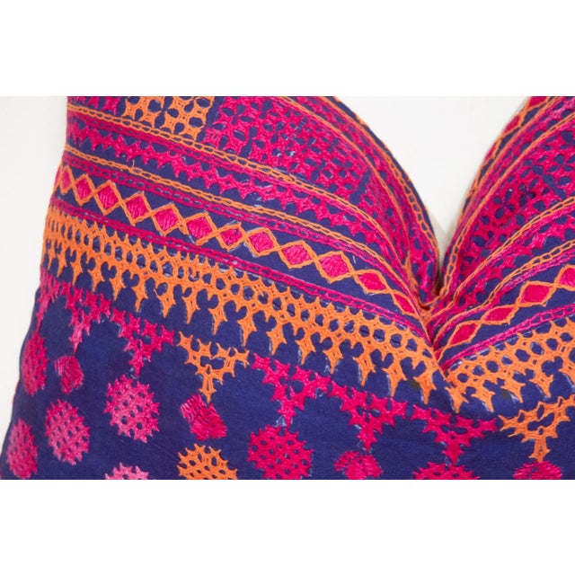 Zoya Embroidered Floral Pillow For Sale In Los Angeles - Image 6 of 7