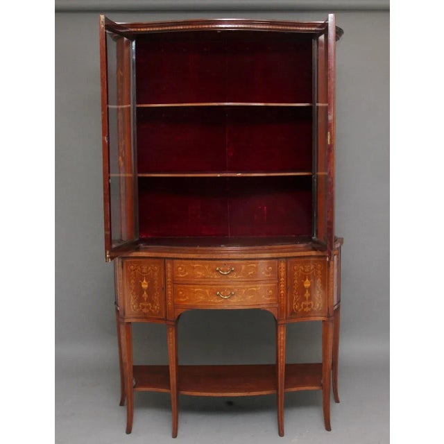 19th Century Inlaid Mahogany Display Cabinet For Sale - Image 15 of 17