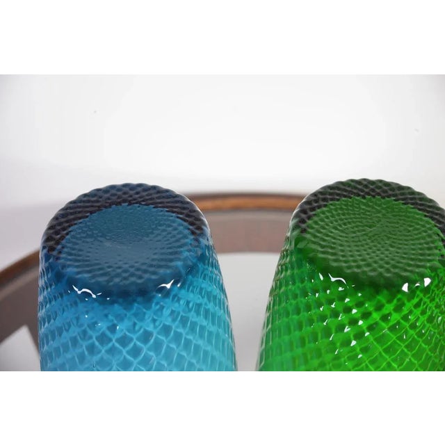 Green and Blue Art Glass Vases from Egermann, 1980s, Set of 2 For Sale - Image 7 of 12