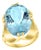12.54 Carat Natural Oval Shape Aquamarine Cocktail Ring 14 Karat Yellow Gold For Sale