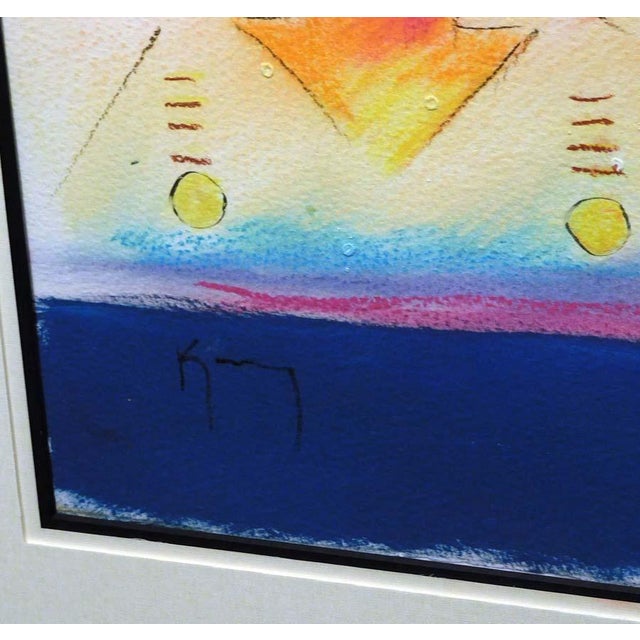 Yellow Bruce King Untitled Hand Signed Original Painting, Native American For Sale - Image 8 of 12