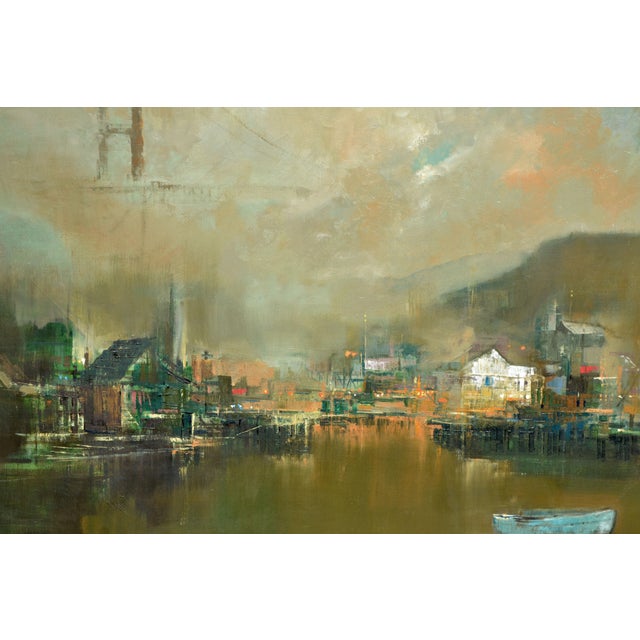 Sausalito and Golden Gate Landscape in Oil on Canvas, Framed, Signed, 1980s by Calderon For Sale - Image 4 of 5