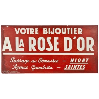 French Gold Jeweler Sign For Sale