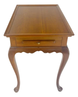 Queen Ann Solid Mahogany Pull Out Trays Gallery Top Side End Table MINT