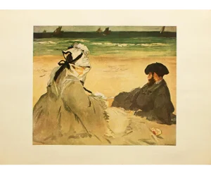 1940s After Edouard Manet "On the Beach" First Edition Swiss Full-Color Print