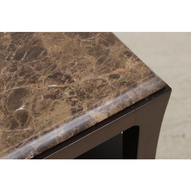 Pair Baker Bill Sofield Modern Design Marble Top Nightstands For Sale - Image 10 of 16