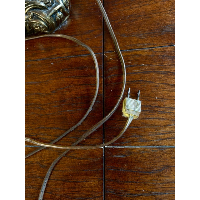 Vintage Loevsky & Loevsky Hollywood Regency Brass Table Lamp – L&l 43” Tall Moroccan Filigree Shade – Metal Casting Co. – Large Ornate Statement Lamp For Sale - Image 12 of 12