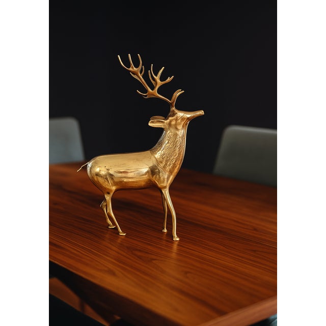 Vintage Brass Deer Figurine For Sale - Image 6 of 14