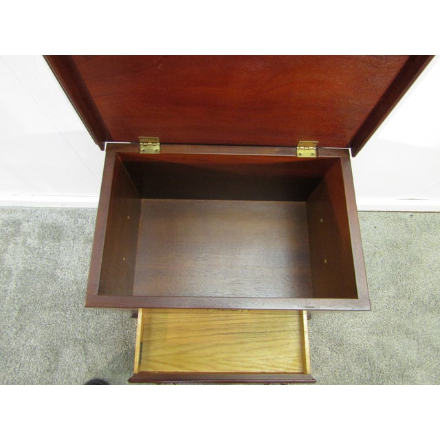 Rare Kittinger Solid Mahogany Lift Lid Chest For Sale - Image 6 of 10