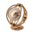 Vintage 20th Century gilded rotating desk compendium, incorporating a world time clock, thermometer and aneroid barometer....