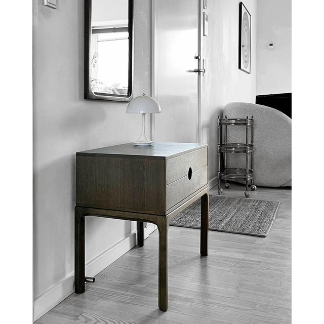 Chest of drawers with matching wall mirror designed by aksel kjersgaard and produced by odder møbelfabrik, denmark, c....