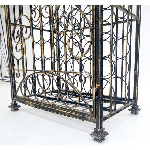 Very Large 96 Bottles Cage Shape Wine Rack Locker Wrought Iron For Sale - Image 15 of 15