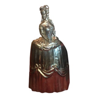 Lady Art Deco Metal Gold Color Fireplace Screen 1920’s For Sale