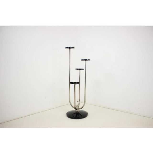 Published in books and catalogues - Catalogue number H- 54 - Metal parts renovated - Chrome polished, bears signs of age -...