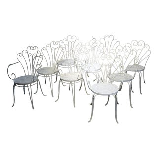 Mid-Century Modern Wrought Iron Garden Chairs by Lio Carminati, 1950s, Set of 10 For Sale
