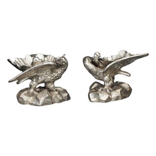 Antique Victorian Silver Plated Eagle Salts, 1800s, Set of 2 For Sale