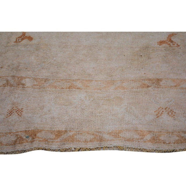Vintage Turkish Oushak Hand Knotted Wool Rug, 3'1''x11'1'' For Sale - Image 4 of 5