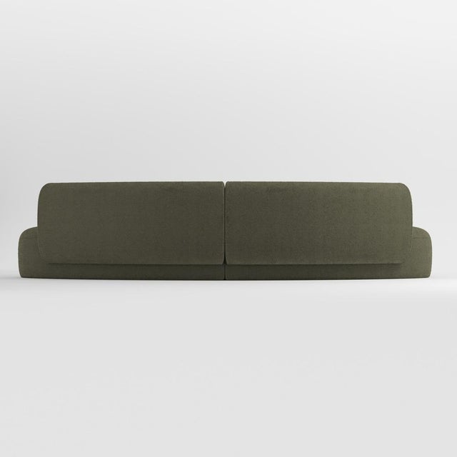 Contemporary Hug Modular Sofa in Boucle Olive Green by Ferrianisbolgi, Set of 2 For Sale - Image 3 of 6