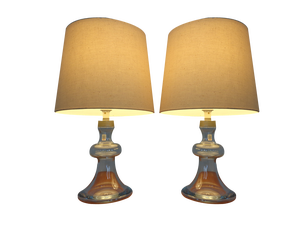 Glass Table Lamps by Michael Bang for Holmegaard, 1970s, Set of 2