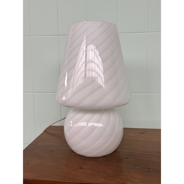 Vintage Italian Opal Murano Glass Lamp, 1970s For Sale - Image 4 of 14