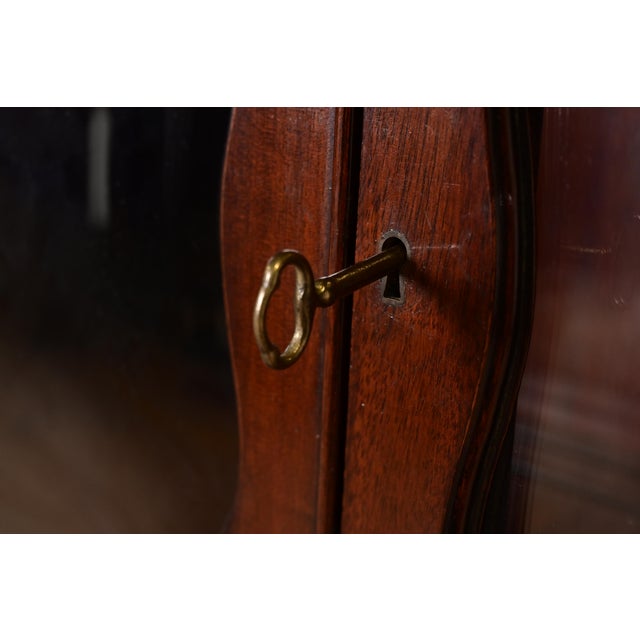 Wood Baker Furniture Style Georgian Mahogany Bubble Glass Breakfront Bookcase Cabinet With Drop Front Secretary Desk, Circa 1940s For Sale - Image 7 of 14