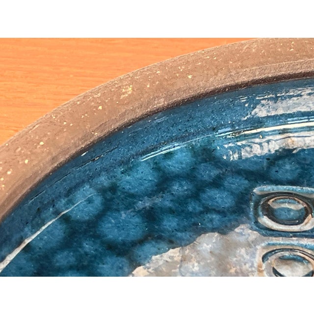 Large Mid-Century Modern Blue Danish Studio Pottery Bowl by Mogens Nielsen for Nysted Keramik, 1960s For Sale - Image 15 of 18