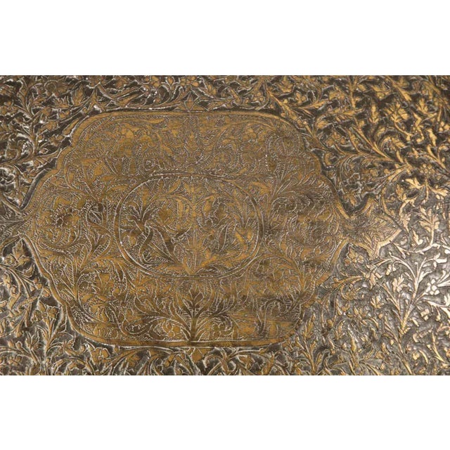 19th Century Large Antique Islamic Inlaid Indo-Persian Copper Mughal Vessel For Sale - Image 5 of 13