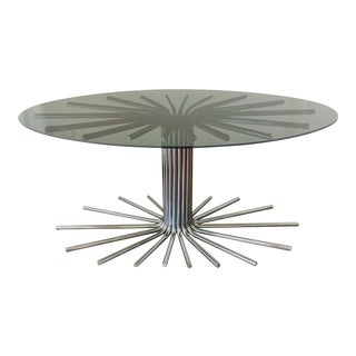 Mid-Century Chrome Starburst Dining Table For Sale