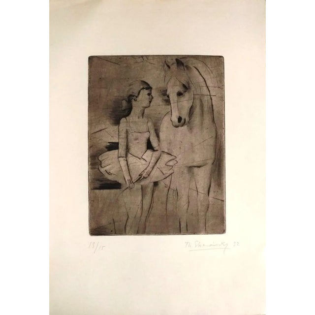 The Horse and the Dancer - Original Etching by Theodore Stravinsky - 1932 1932 For Sale