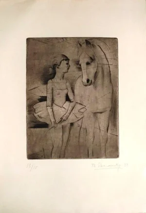 The Horse and the Dancer - Original Etching by Theodore Stravinsky - 1932 1932