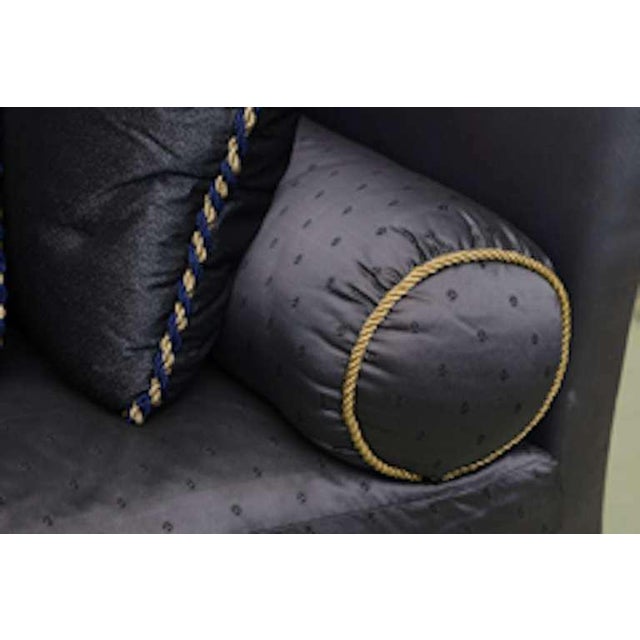 Vintage Illustrious Designer Ronn Jaffe Design Custom Silk Sofas - A Pair Has Been Fabricated for Aristotle Onassis For Sale - Image 4 of 11