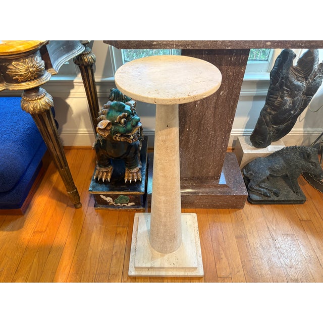 Italian Modern Travertine Pedestal by Angelo Mangiarotti For Sale In Houston - Image 6 of 11
