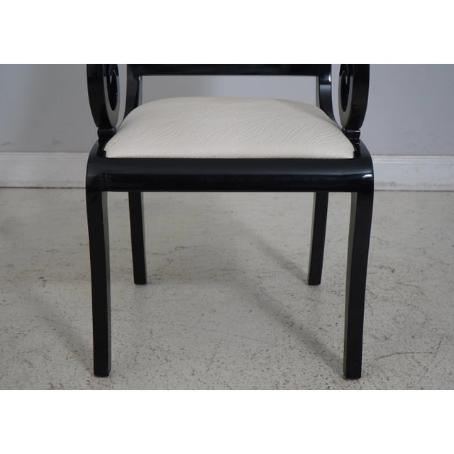 Black Set of 4 Black Lacquer Regency Style Armchairs For Sale - Image 8 of 12