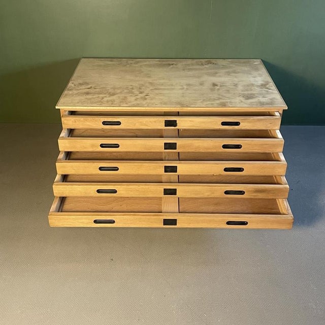 Vintage Coffee Table with Inset Handles, 1950s For Sale - Image 6 of 11