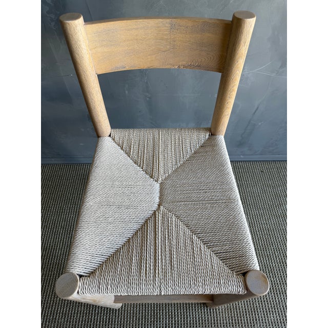 Not Yet Made - Made To Order White Oak Counter Stool With Woven Seat and Hemp Seat Cushion For Sale - Image 5 of 7