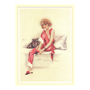 1930 French Art Deco Lithograph-Nude by Suzanne Muenier, Matted