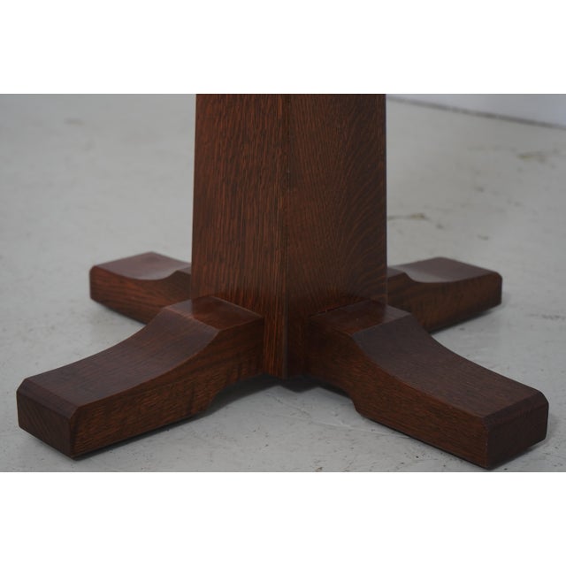Wood Stickley Mission Oak Arts & Crafts Bistro Table For Sale - Image 7 of 12