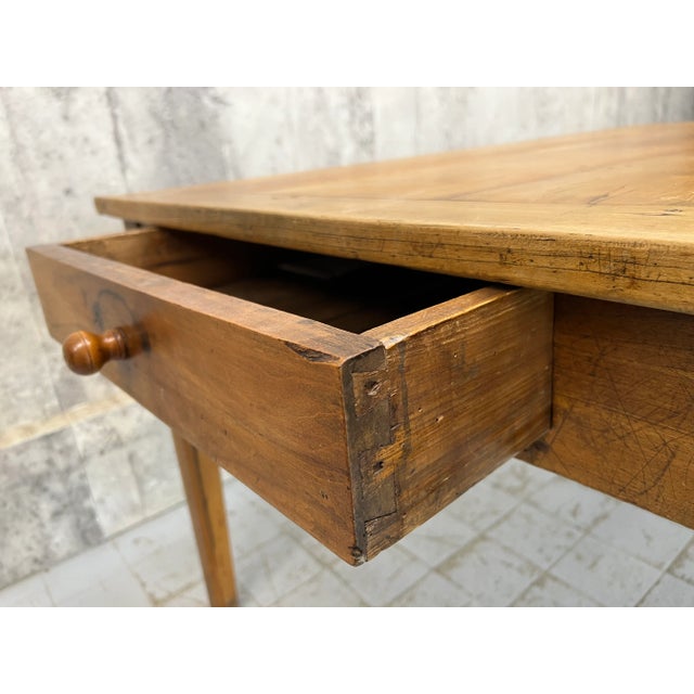 Kitchen Dining Table or Desk with 3 Drawers and Tapered Legs, 1890s For Sale - Image 4 of 17