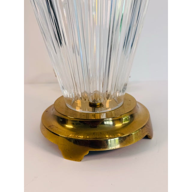 Transitional Vintage 1990s Waterford Crystal Belline Table Lamp W/ Brass Accents For Sale - Image 3 of 10