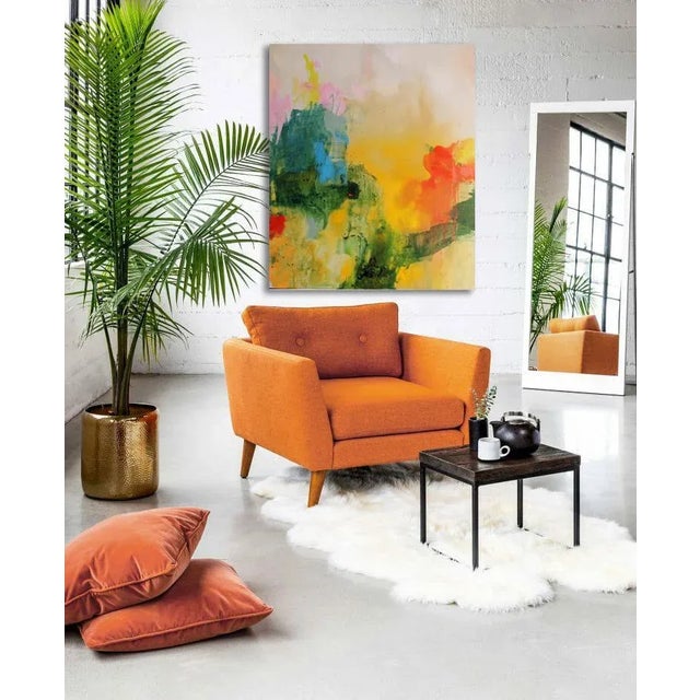 ‘Passages’ is a large original abstract painting on linen canvas, full of energy and movement. The work features bright,...