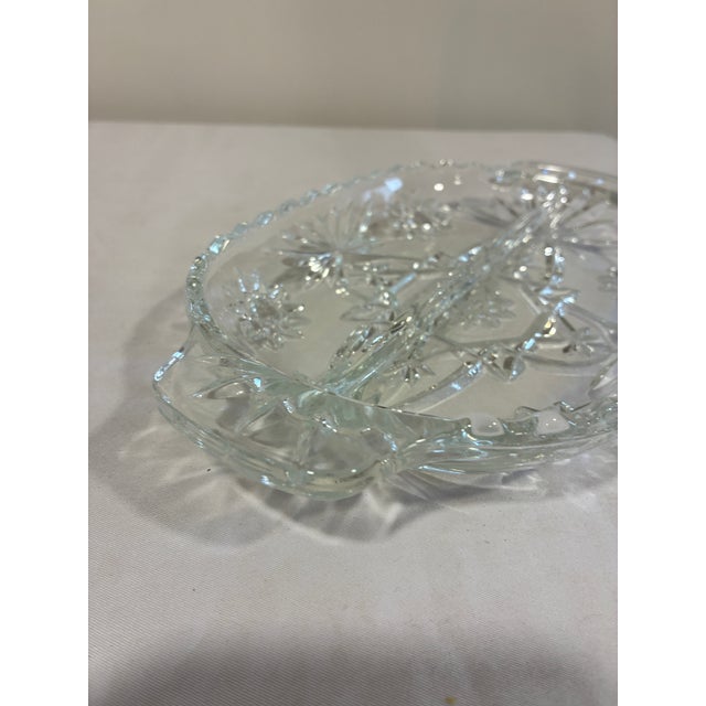 A charming vintage finds accent piece for the table — this oval pressed glass relish dish by Anchor Hocking features their...