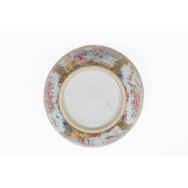 19th Century Chinese Export Rose Medallion Punch Bowl For Sale - Image 11 of 11