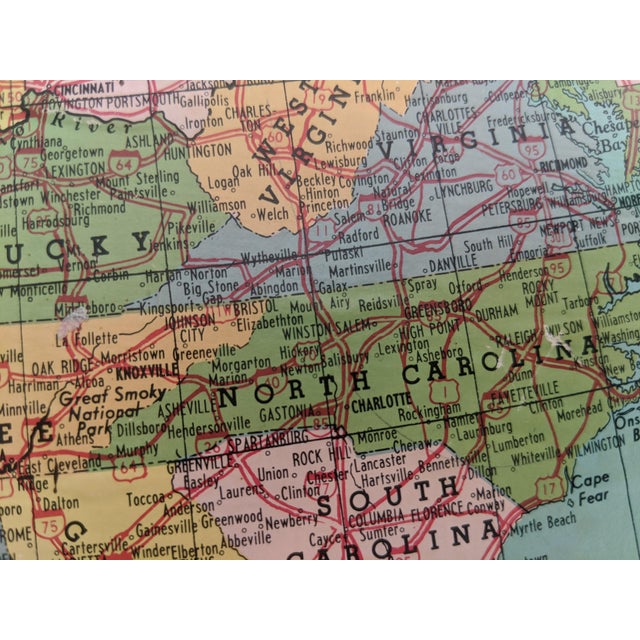 Vintage Map of the United States Framed For Sale In Charlotte - Image 6 of 9