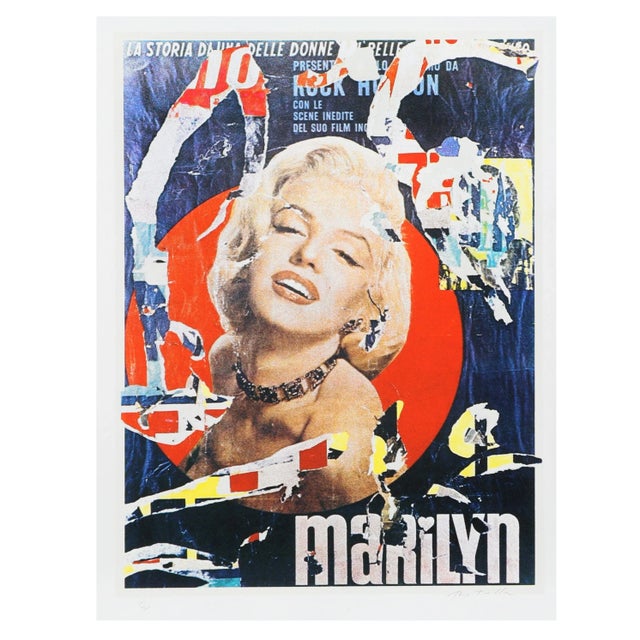 Mimmo Rotella - Marilyn 3 Serigraph For Sale