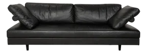Black Leather 3-Seater Sofa from B&B Italia / C&B Italia