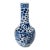 19th Century Chinese Blue and White Bottle Vase With Peony and Dragon, Repaired For Sale