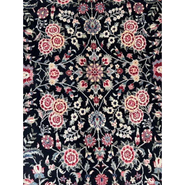 Silk and wool pile Persian Tabriz Style rug hand woven in China by a master weaver-