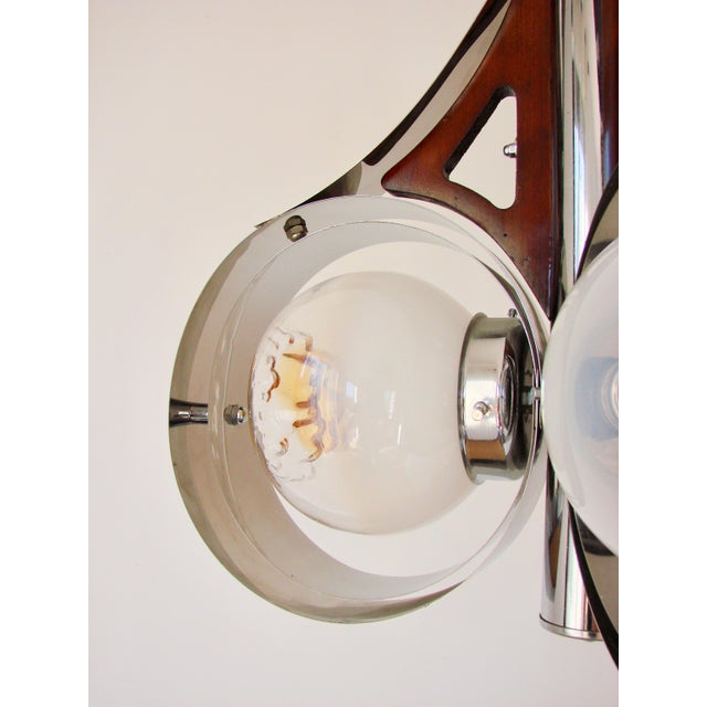 Chrome and Murano Art Glass Pendant Lamp from Mazzega, Italy, 1970s For Sale - Image 10 of 13