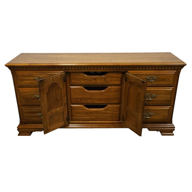 Sumter Cabinet Solid Walnut Early American Style 70" Triple Door Dresser 9465-1570 For Sale - Image 4 of 12