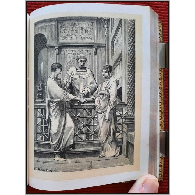 (1881) Silver Clasped Christian Roman Missal - Fine Binding Illustrated Antique Christian Bible Art For Sale - Image 14 of 18